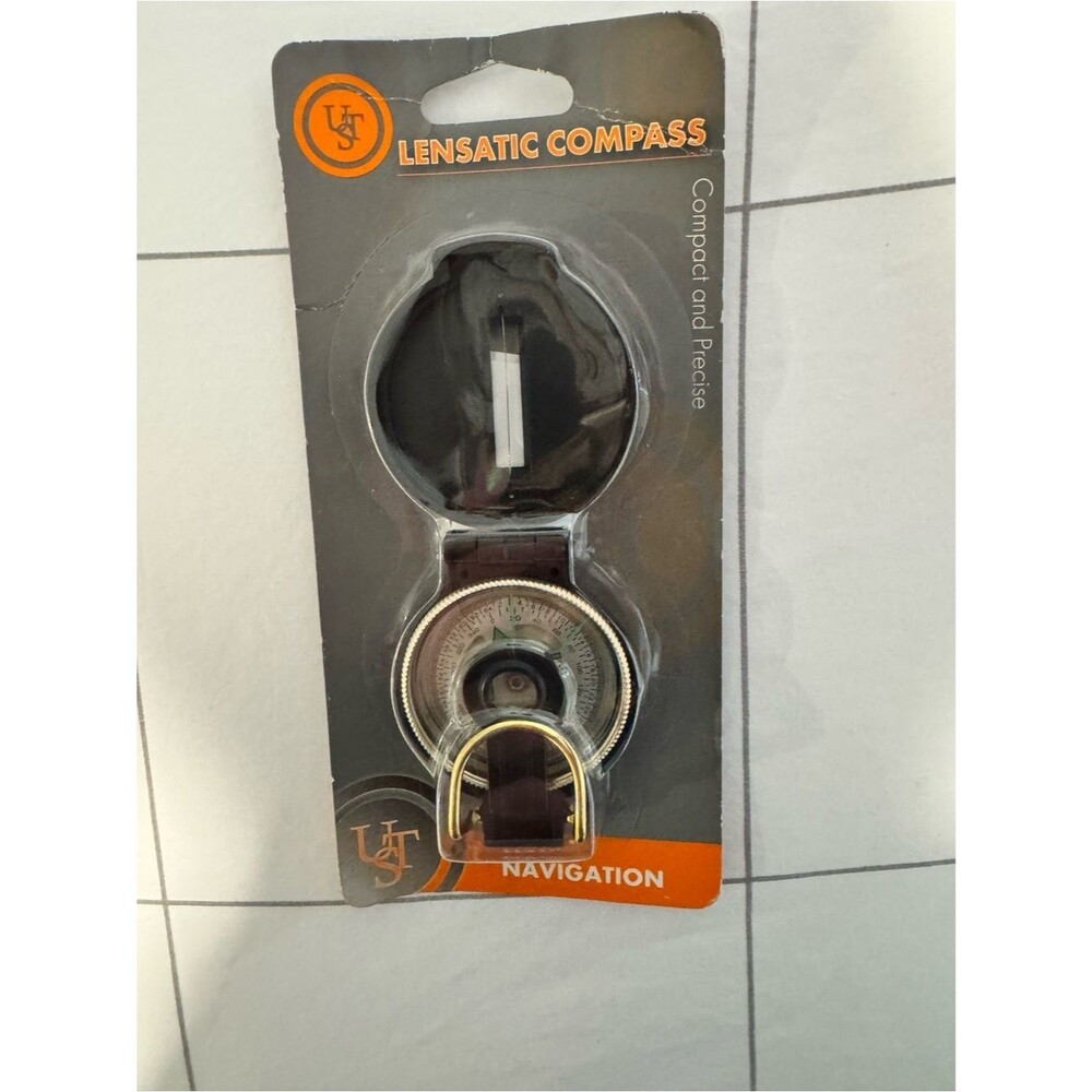 Lensatic Compass Navigation - Black with Gold Accents - Picture 1 of 2